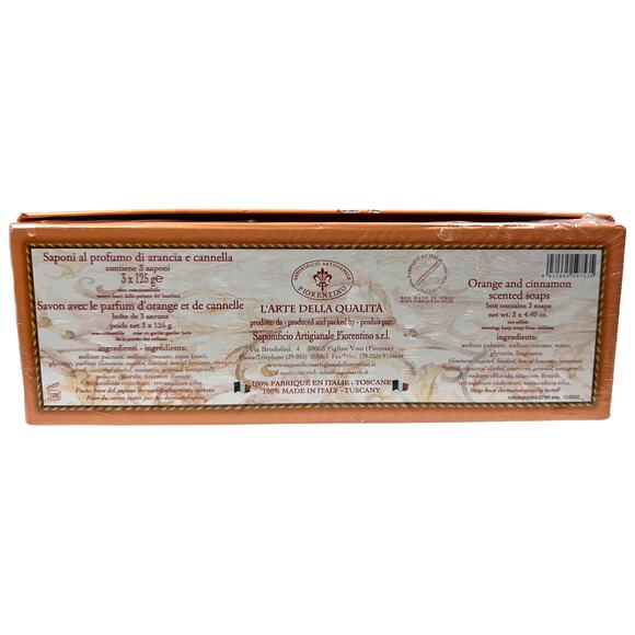 Saponificio Artigianale Fiorentino Luxury Italian Soap 3 Pk Orange and‎ Cinnamon - Picture 6 of 7